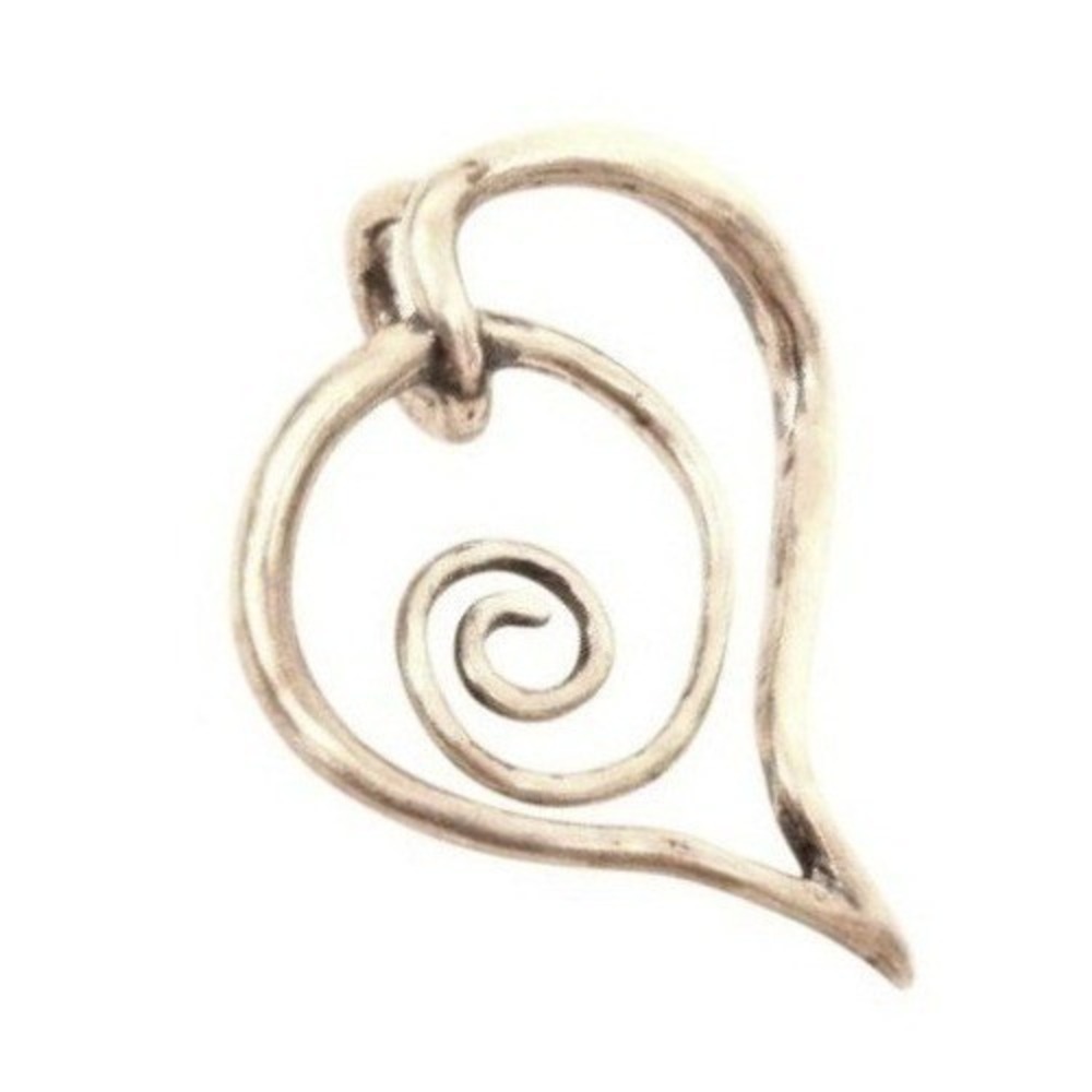 Carolyn‎ Pollack Signed Sterling Silver Heart Shaped Necklace Pendant *925